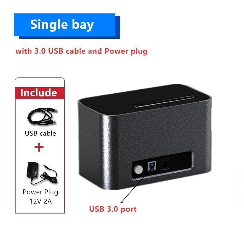 Dual 2-bay hdd caddy sata & USB3.0 external hard drives Docking Station/Duplicator for 2.5/3.5 sata HDD Read hard disk cases