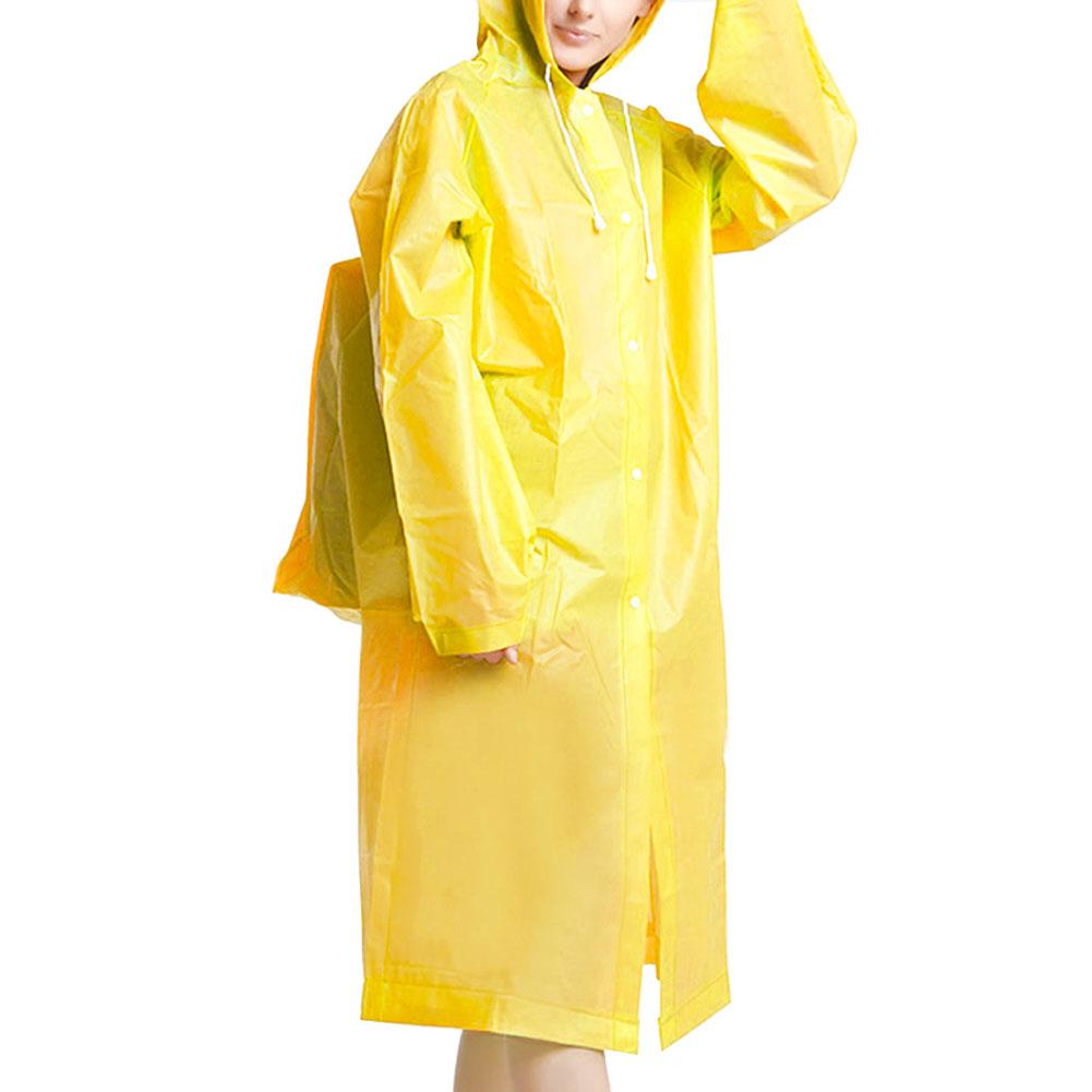 Rainproof Protective Isolation Gown Thickened Waterproof Rain Poncho Coat Adult Clear Transparent Camping Hoodie Rainwear Suit: Yellow