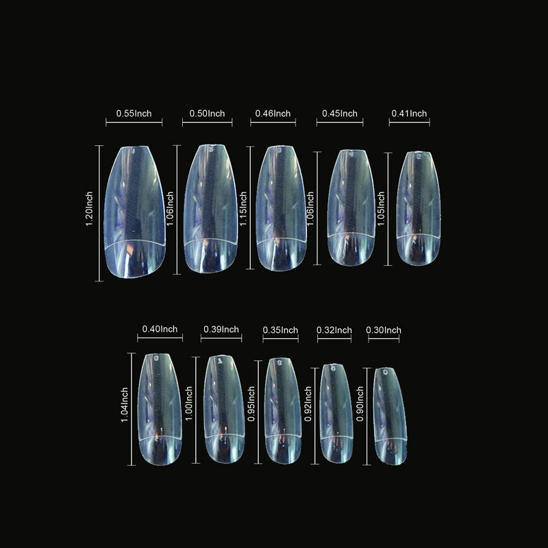 Nail Tips 500 Pcs Doodskist Nagels Kunstmatige Lange Ballerina Valse Nagels Faux Ongles Professionele Manicure Druk Op Volledige Cover