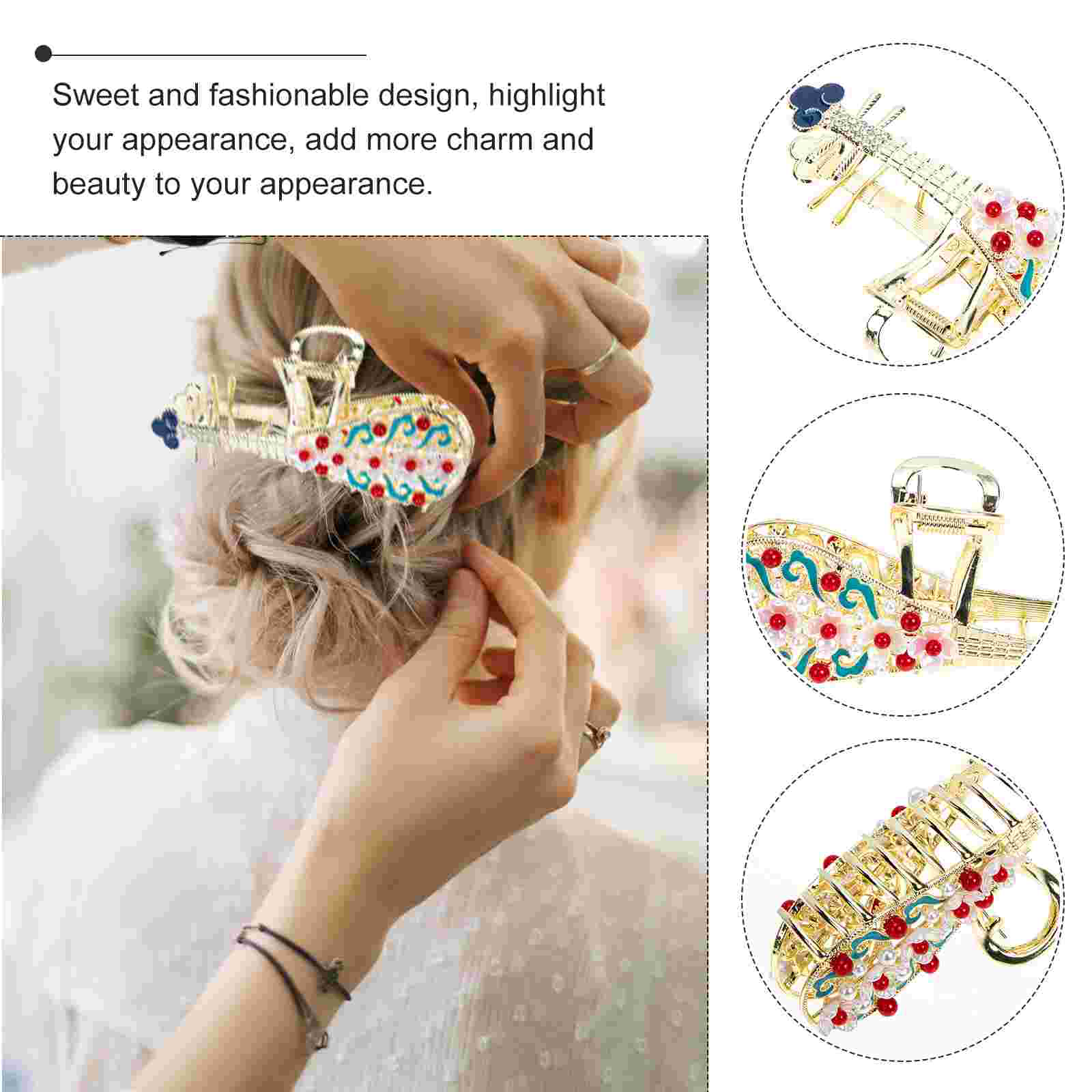 Pince à cheveux Style chinois, Vintage, décor