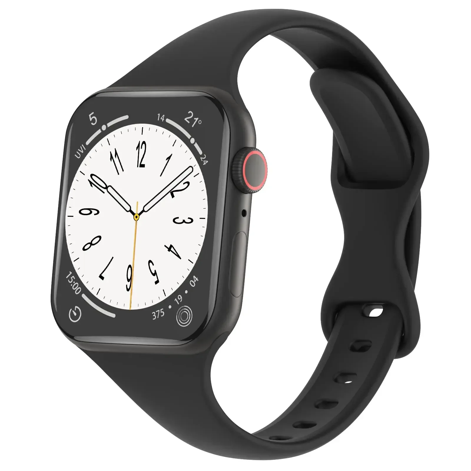 Dünnes Silikonarmband für Apfel Uhr 40 44 mm 45 mm 41 mm 38 mm 42 mm einfarbiges Armbinde für IWatch Serie 3 4 5 6 SE 7 8 9 10