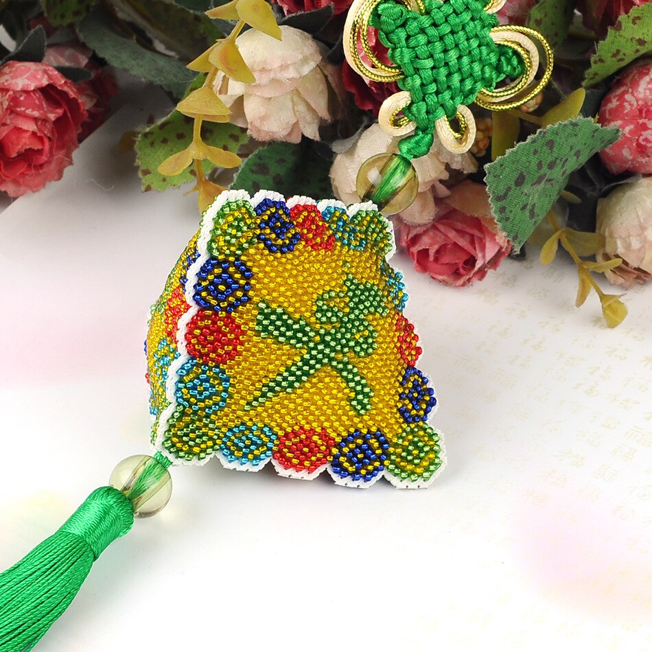 Car Key Chain Accessories Stamped Crafts DIY Printed Cross-Stitching-Kit Embroidery Stich-Bead Needlework DM-014