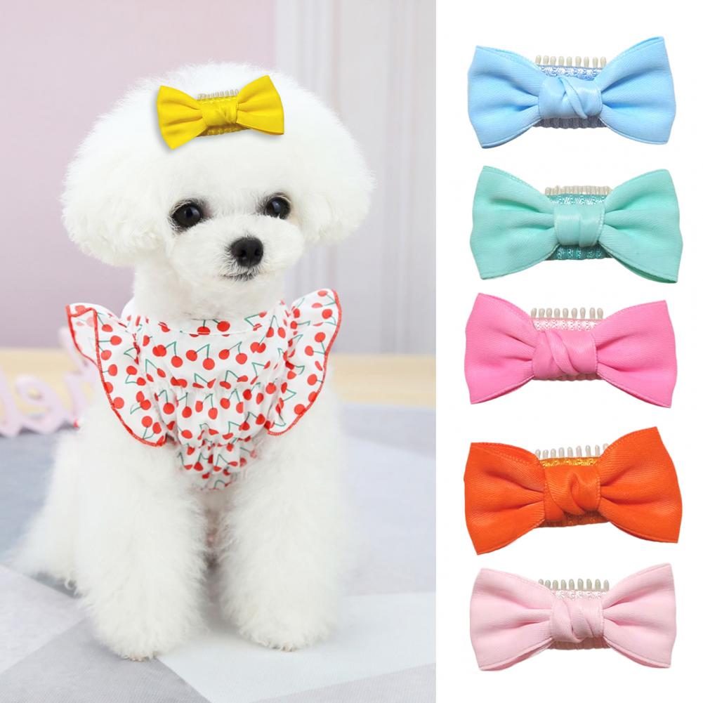Pajarita compacta para mascotas, pinzas para el pelo, accesorios de peinado, pasador de Color vibrante para Festival