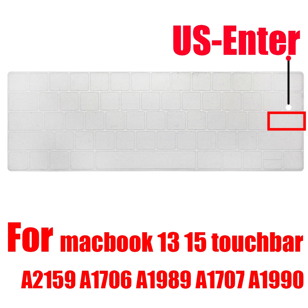 Pokrowiec na klawiaturę MacBook Pro z paskiem dotykowym 13 i 15 2016-2019 Model: A2159, A1989, A1990, A1706, A1707), silikonowy ochraniacz skóry: Beżowy
