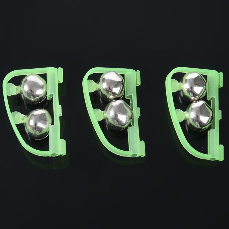 5 pièces Double cloche poisson pôle canne pêche lumière alarme cloches vert