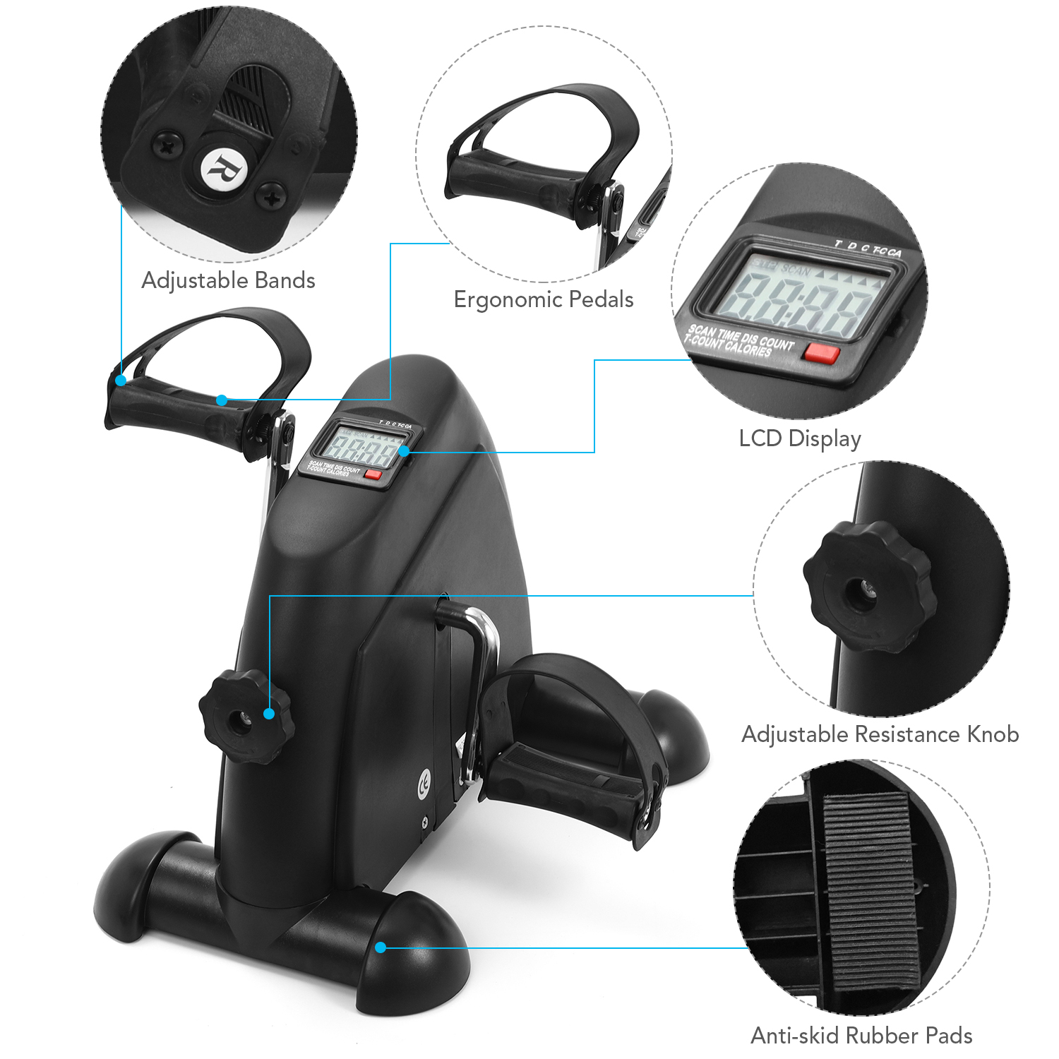 Mini indendørs cykel cykel stepper lcd display pedal stepper træningsmaskine løbebånd ttraining apparater til hjemmekontor gym