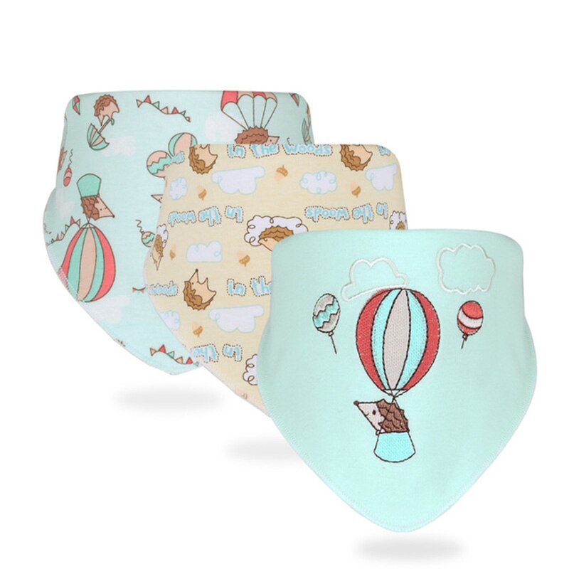 3 Stks/partij Slabbers Bandana Baby Speeksel Handdoek Voor Jongens En Meisjes Doek Print Animal Driehoek Katoenen Baby Sjaal