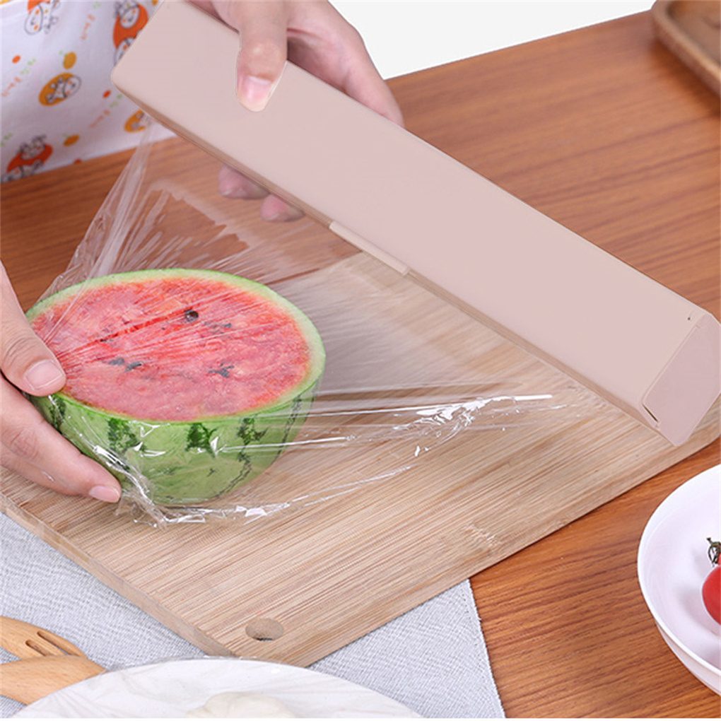 Food Plastic Wrap Dispenser Reusable Container Fresh Keeping Wrapper Film Holder Storage Case Household Kitchen Accessories