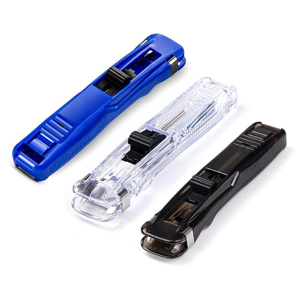 Clip Push Stapler Reusable Binding File Paper Clip Clamp Remover Folder Office Supplies Set Staple School Binder Push C E9j6