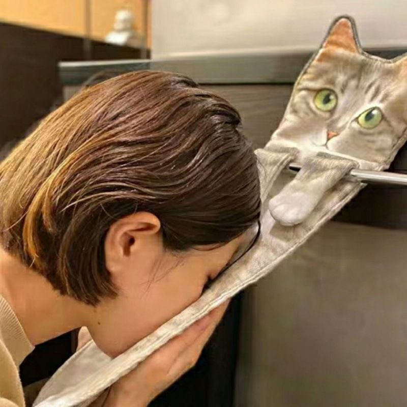 Serviette japonaise en microfibre pour chat, serviette absorbante pour ne pas perdre les cheveux, lavage du visage, lingette pour les mains