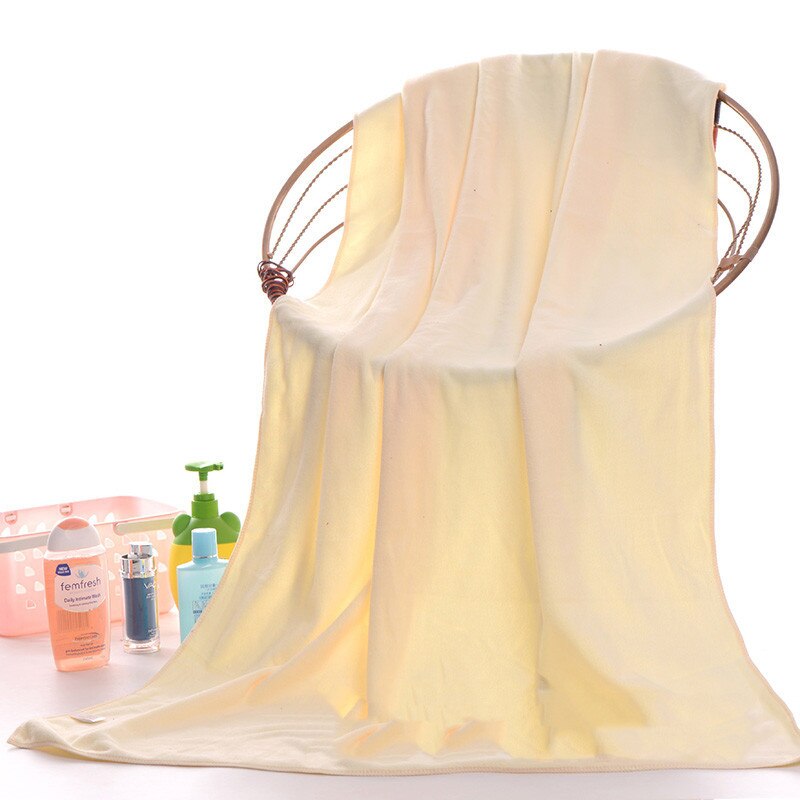 140x70cm / 55''x27'' Supersoft Microfiber Beach Towel Microfibre Bath Towel Sports Towel Gym Fast Drying Cloth Extra Large: light yellow xH