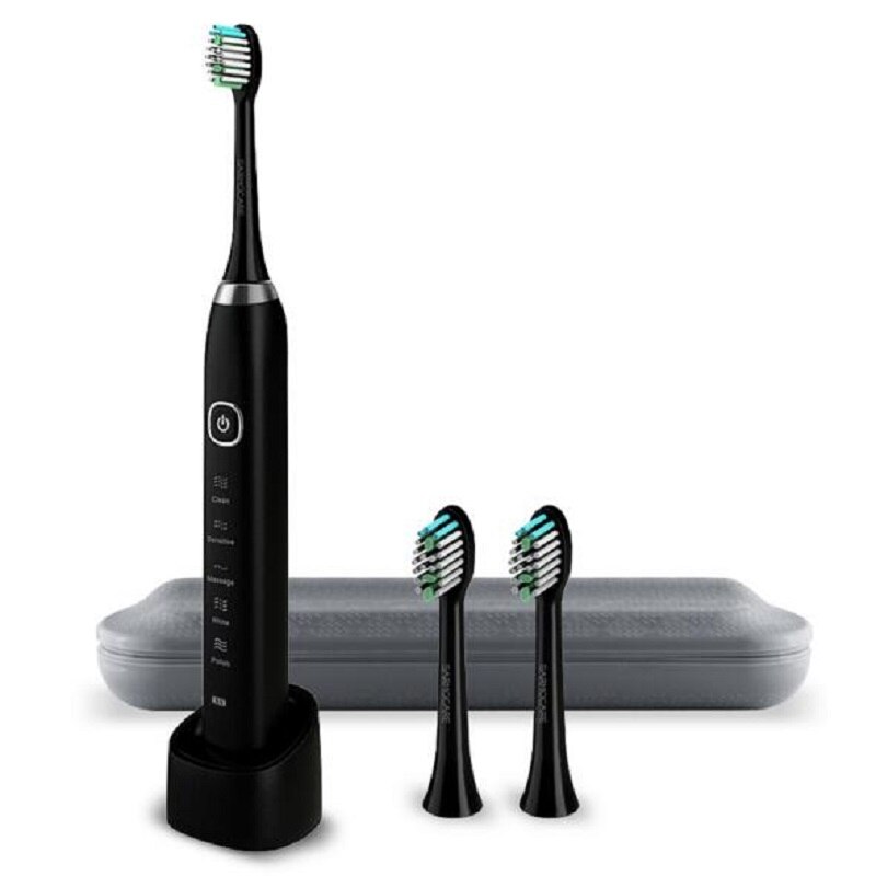 Szczoteczka elektryczna Sarmocare S100 5 modeli bezprzewodowy akumulator z 4 szt. Wymienne głowice czasowe IPX7 wodoodporne