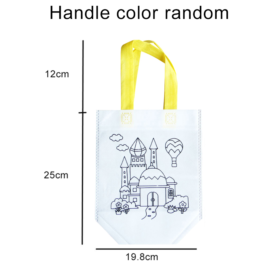 Bolsas para colorear DIY de 20 piezas con marcadores, bolsas de para artística de carnaval para niños, Mini bolsas de almacenamiento para compras de tela no tejida ecológica