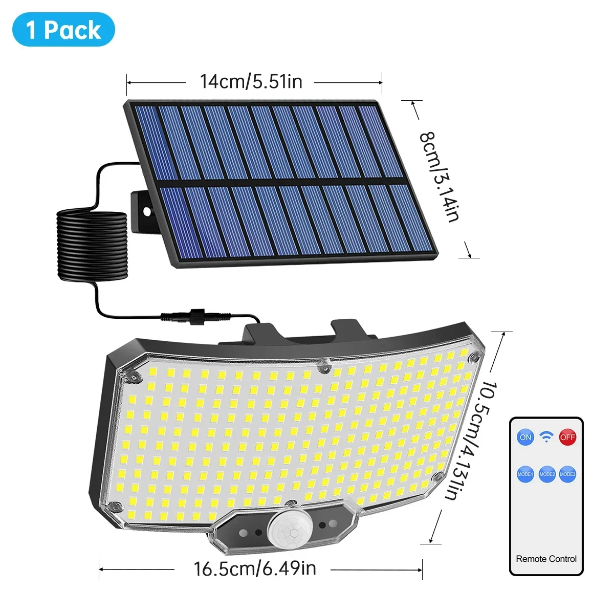 234LED zonne-verlichting buiten 3 werkmodi superheldere bewegingssensor IP65 waterdichte overstroming muur beveiligingsverlichting garage tuin: Blauw