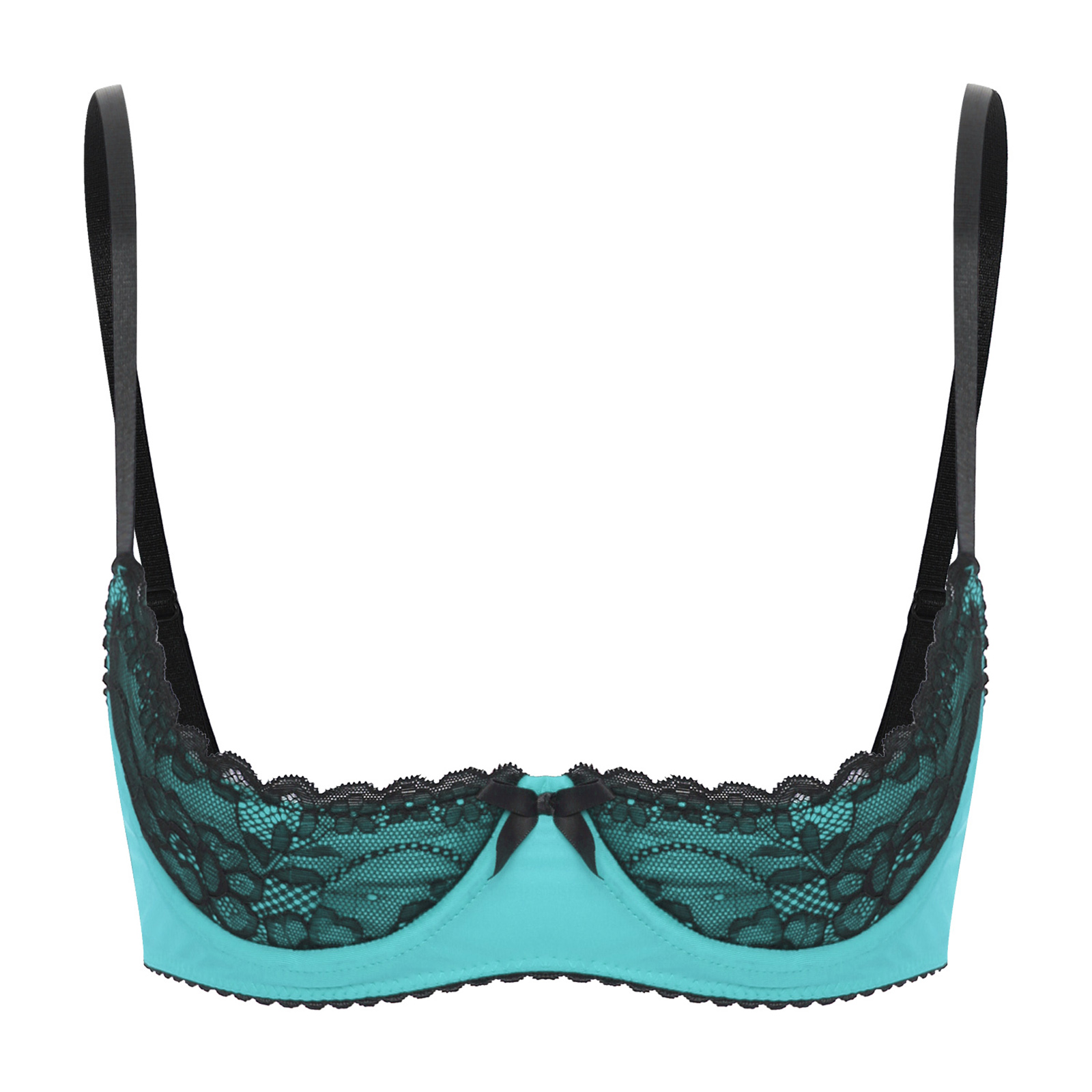 Womens Lingerie Swimwear Underwire Half Cup Bra Tops Bikini Lace Push Up Balconette Cup Bra Open Chest Breast Bra Underwear: 3XL / MULTI
