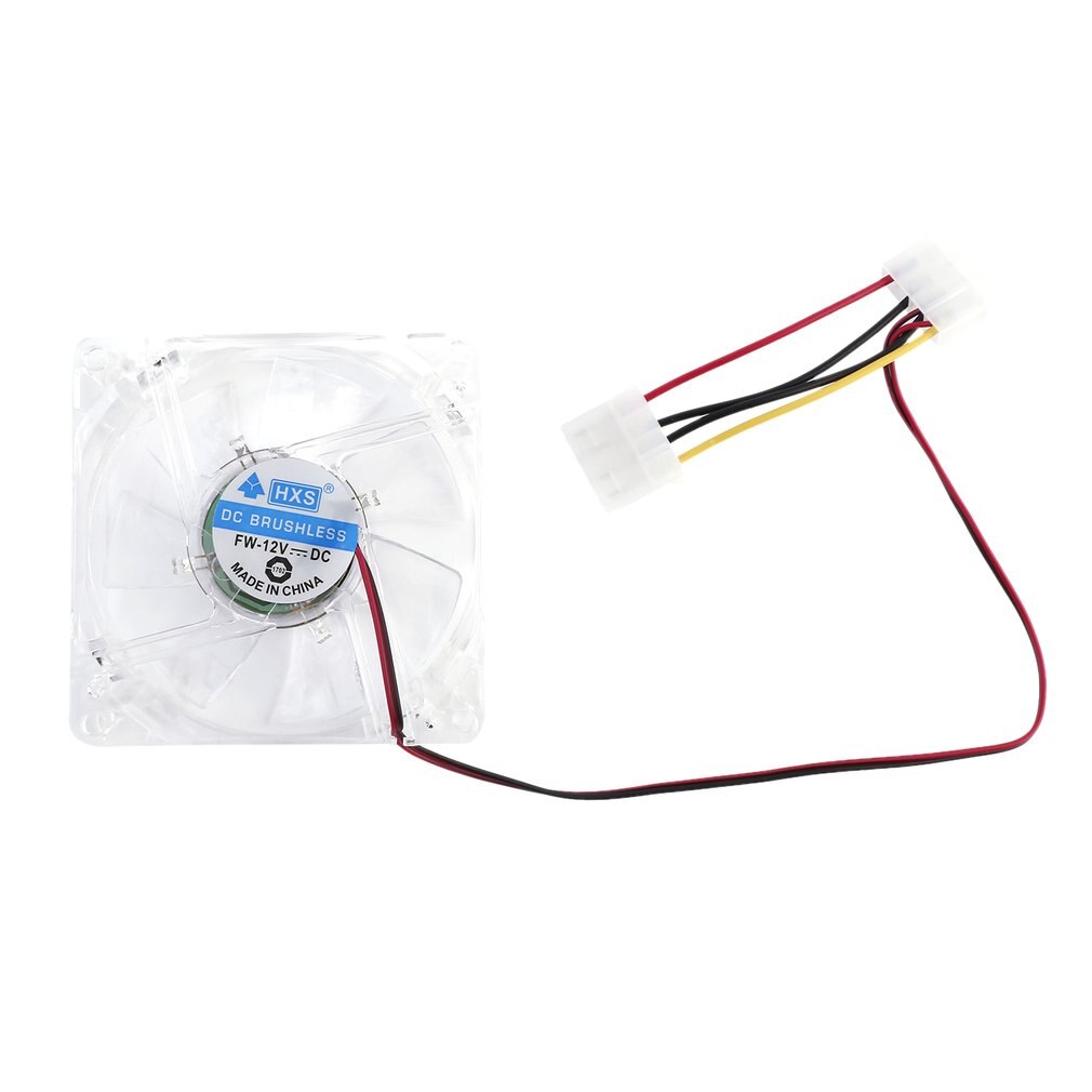 12V 0.20A 80X80X25 Mm Computer Fan 4 Led Stille Pc Computer Case Cooler Cooling Fan mod Blauw En Kleurrijke Licht