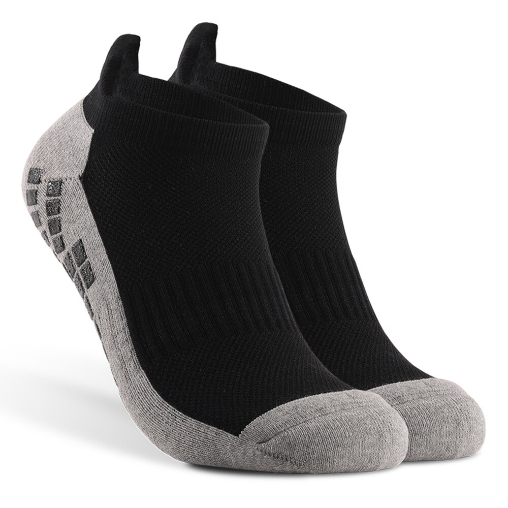 Anti-skid Soccer Socks Athletic Low-cut Socks Breathable Quick Dry Wear-resistant Athletic Socks for Football Basketball Sports: Black / 3 Pairs