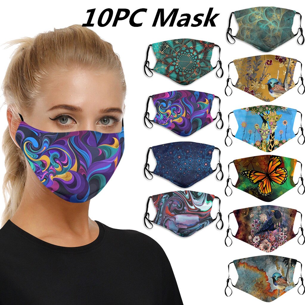 10Pc Mond Maskers Voor Stof Bescherming Gezichtsmasker Wasbaar Oorhaakje Masker Mascarillas Herbruikbare Herbruikbare Oorhaakje Mascarilla Gratis