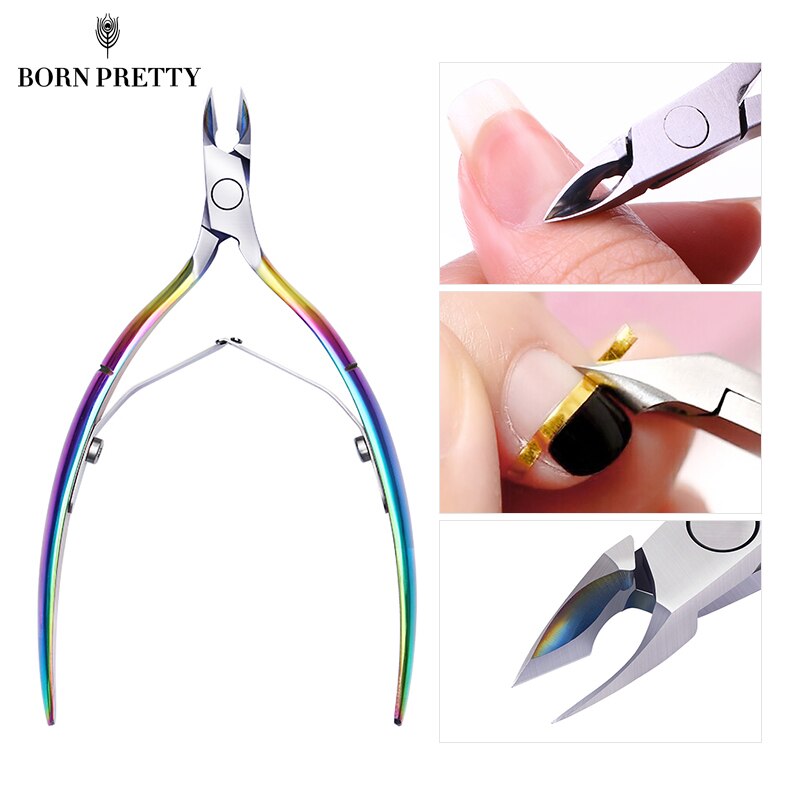 GEBOREN MOOIE Rainbow Color Nail Cuticle Nipper Dode Huid Remover Clipper Schaar Tang Manicure Nail Art Tool