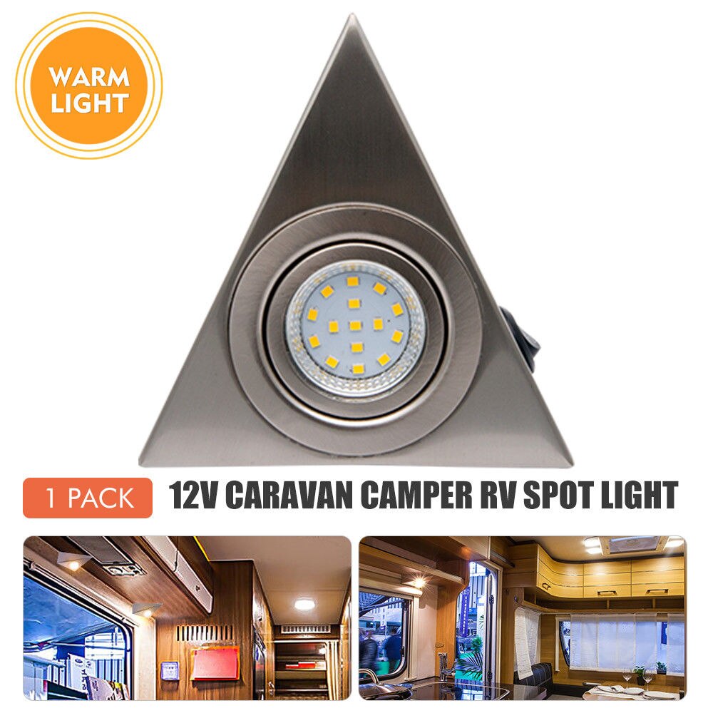 Car 12V Interior LED Spot Light Cabinet 6000K Warm White Wall Mounted Lamp RV Camper Accessories For Van Caravan Motorhome Boat