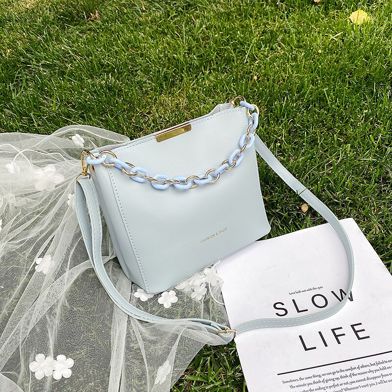 Moda feminina elegante bolsa de ombro couro do plutônio selvagem cor sólida balde crossbody pacote cinta bolsa compras namoro