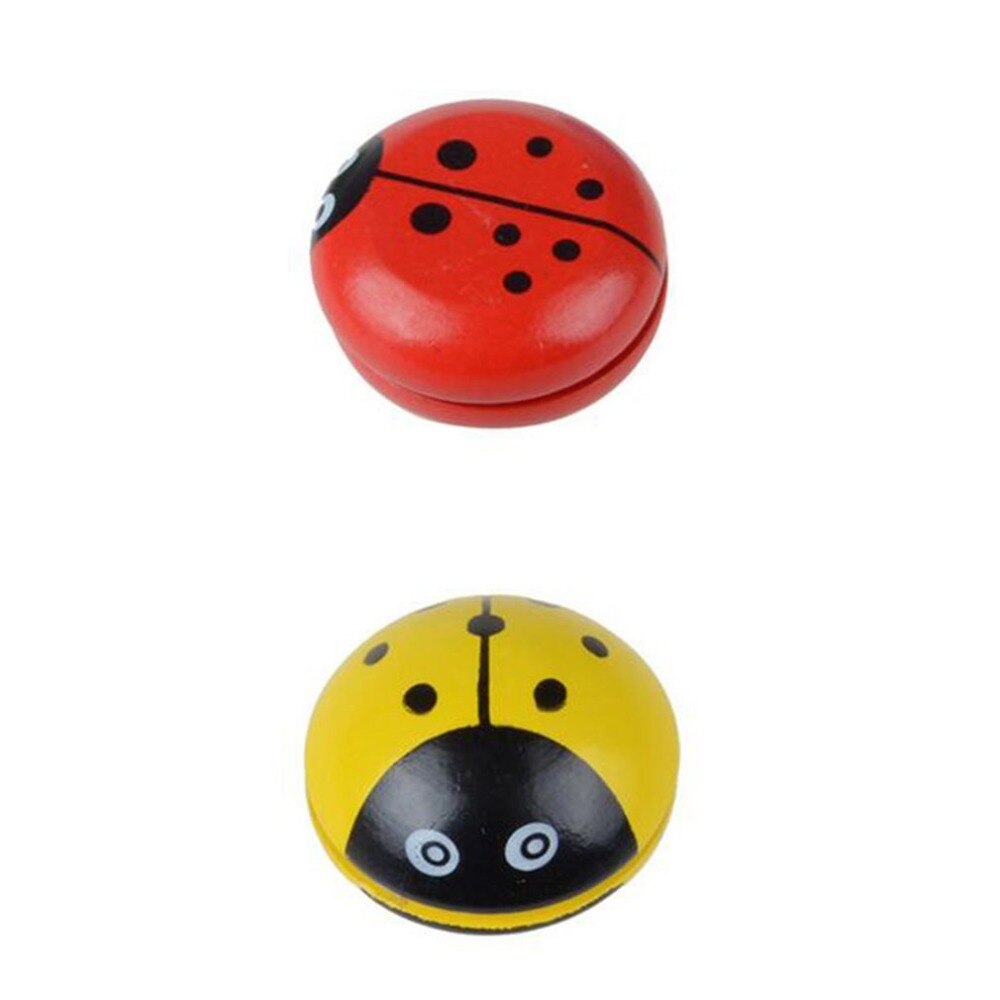 Cute Animal Wooden Yoyo Toys Portable Ladybug Printing Yoyo Ball For Children Hand-Eye Coordination Development