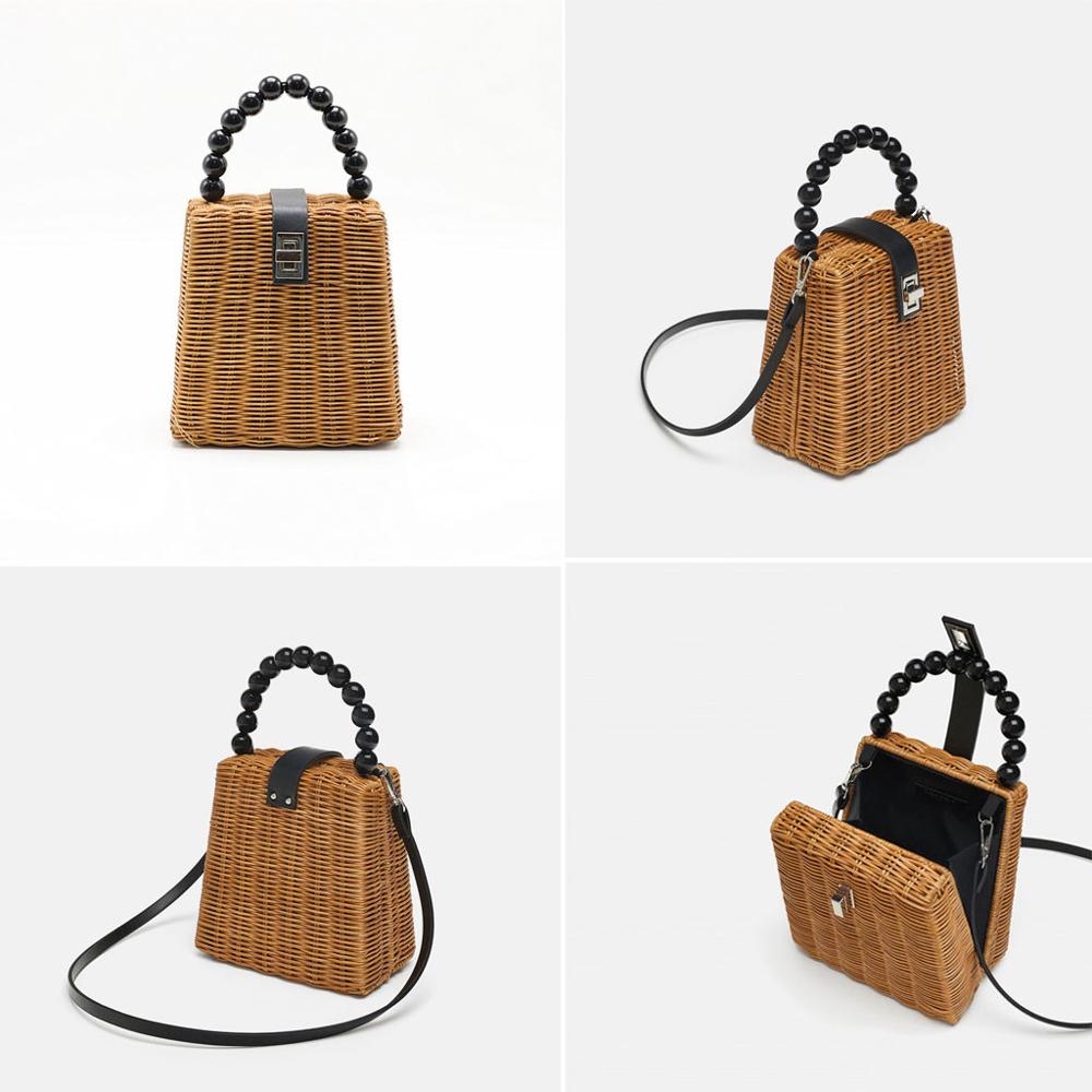 Women Vintage Beach Straw Bag Ladies Handmade Woven Rattan Messenger Handbag Summer Bali Bohemian Crossbody Shoulder Bags