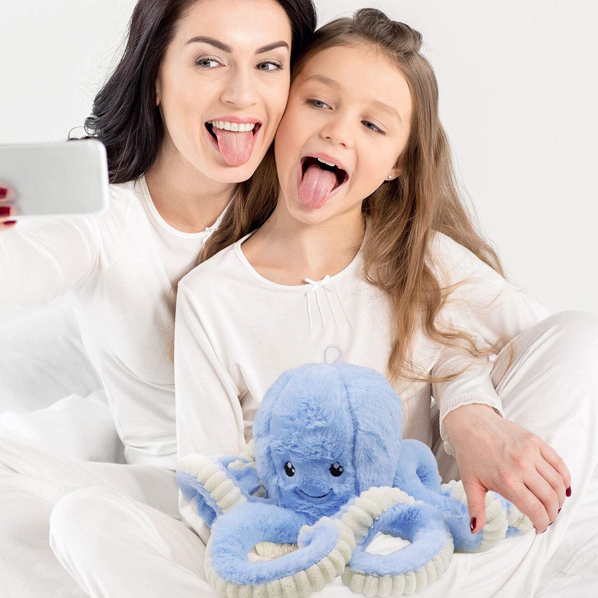 Linda muñeca de peluche de pulpo para bebé, juguetes suaves de relleno de animales, felpa azul, 18cm/40cm/gran para niños niñas