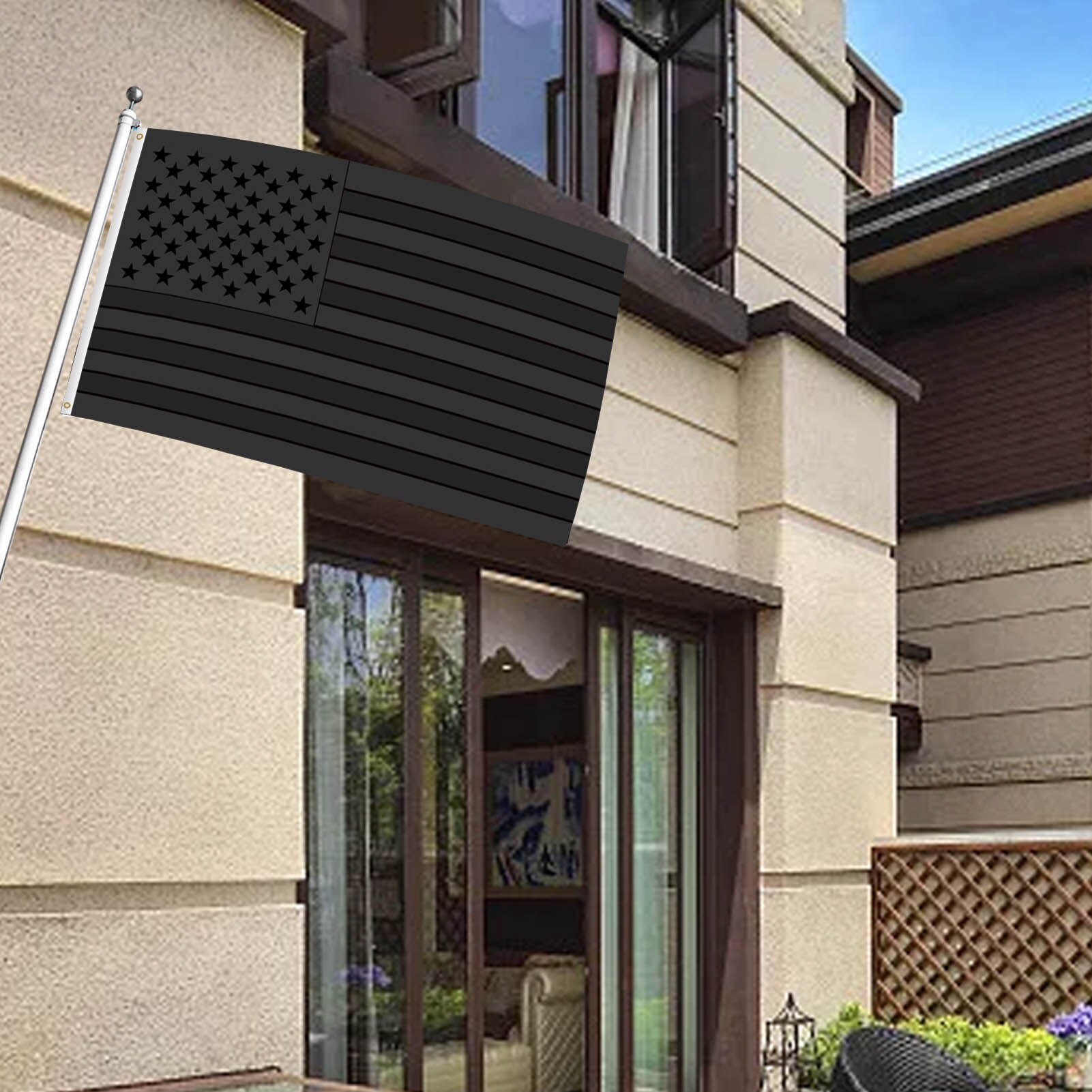 Banderas negras de los Estados Unidos con ojales de latón, resistentes y duraderas, excelente artesanía, Color rápido