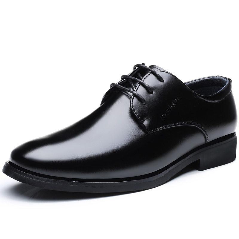 Sort læder herresko snørebånd fritid behagelige køresko herre sneakers sko chaussure hommes zapatos: 6