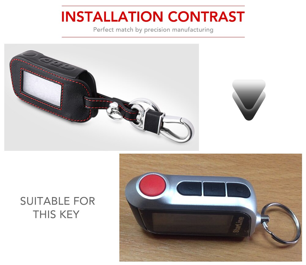 Leather Key Case For StarLine A39 A96 A93 A36 A63 2-Way Car Alarm System LCD Black Leather Remote Control Keychain Cover