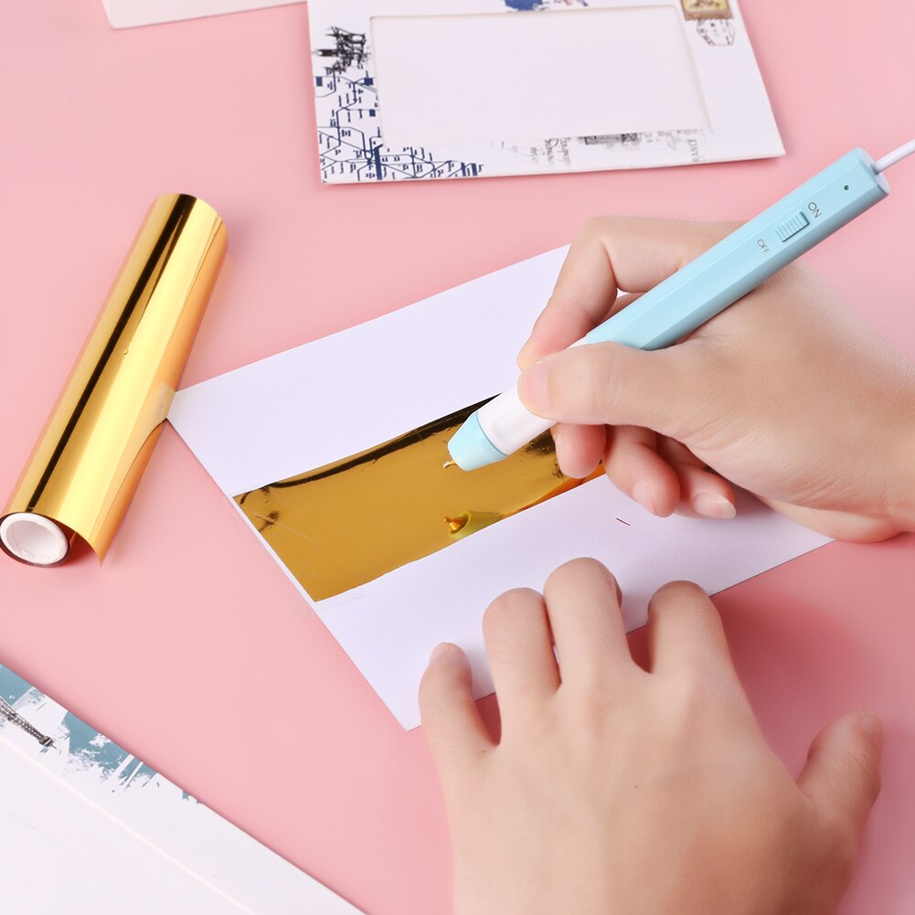 0,8mm/1,5mm USB bolígrafo de estampado tarjetas para álbum de recortes DIY haciendo arte de colección de recortes herramienta W papel de aluminio para tarjeta de Navidad