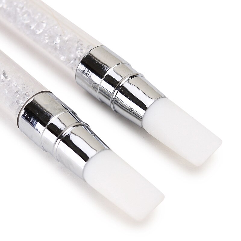 Puntas cónicas oblicuas para manicura, BOLI de silicona de doble punta, patrón con forma de uña, barra de diamante individual, grabado en relieve