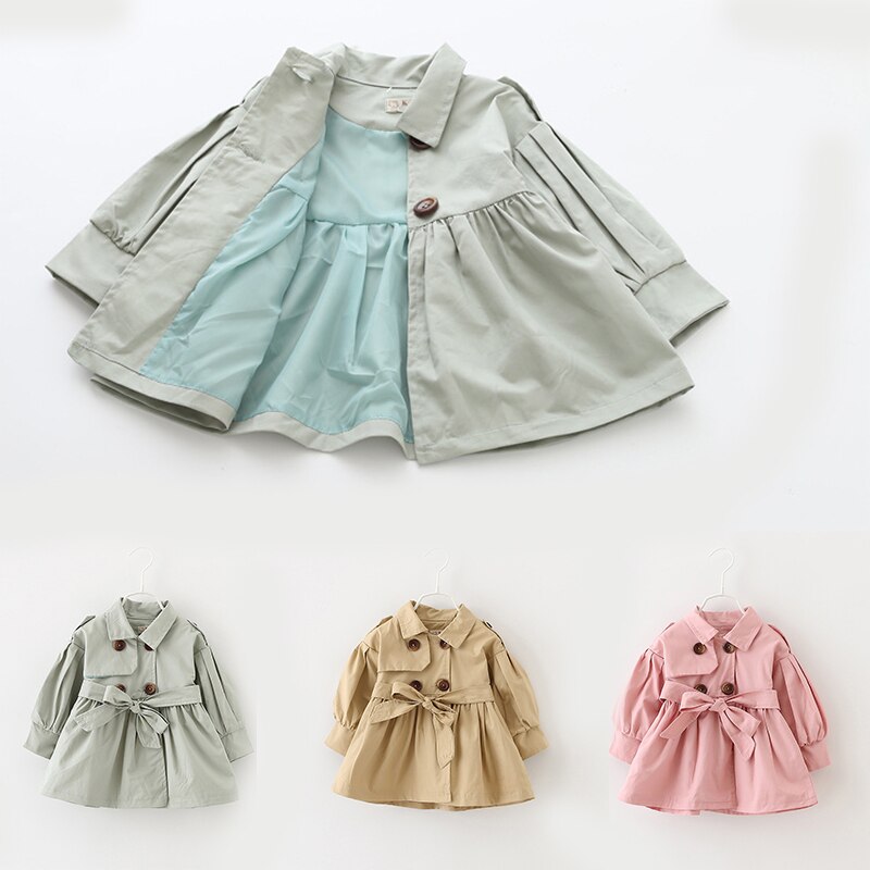 Chaqueta Infantil para bebé, abrigo para niña, gabardina Jas para bebé, cortavientos de doble pecho para niña, chaqueta para 1-4T