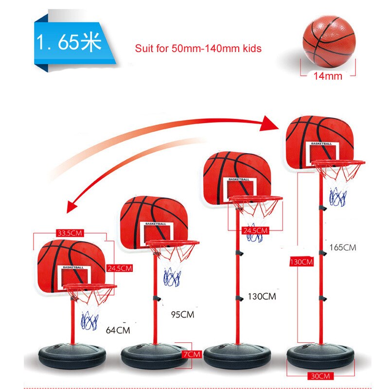 63-165cm basketball stativer justerbare børn basketball mål cirkel ring legetøj sæt basketball træning praksis