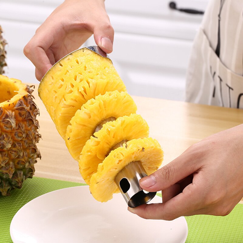 Ananas skiver med rustfrit stål corer frugt grøntsagsskrællere køkkenredskaber gadgets tilbehør
