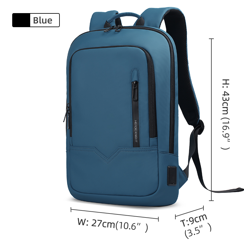 Heróico cavaleiro masculino mochila de negócios fino à prova dwaterproof água 14 "bolsa para portátil leve faculdade mochila moda feminina preto: Azul profundo