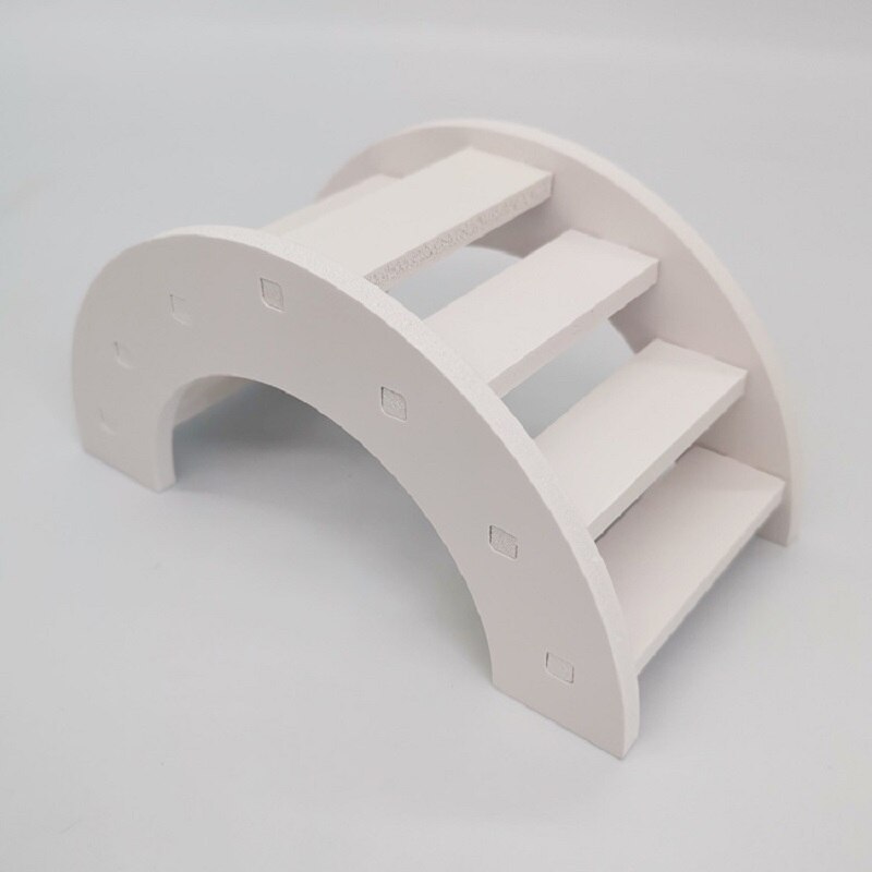 1PCS Hamster Toys Wooden Rainbow Bridge Toys Small Animal Activity Climb Toy DIY Hamster Cage Accessories Pet Supplie: White