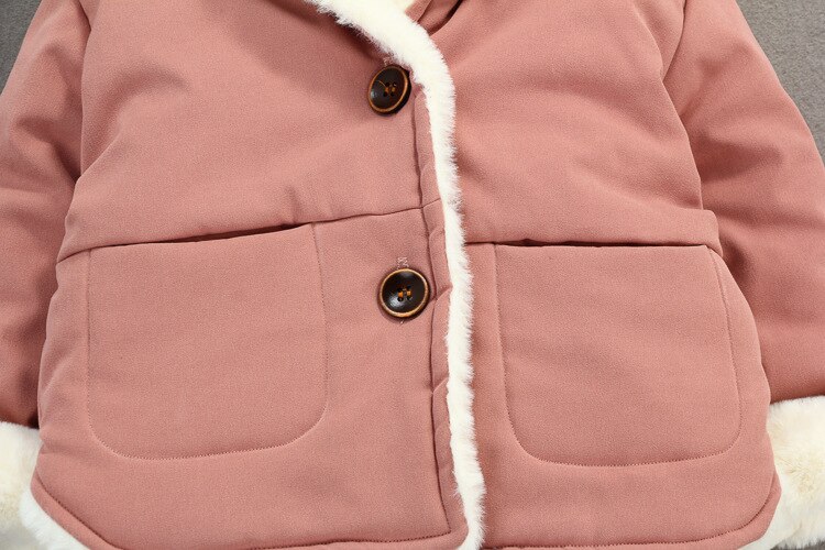 Jy Jongens Plus Fluwelen Gewatteerde Jas Herfst Winter Meisjes Effen Kleur Hooded Jas 2 Kleuren Tz03