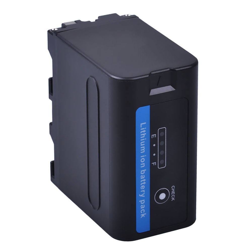 2pc x 7200 mah np -f970 np f970 batteri med strømindikator + lcd dobbelt lader til sony np -f550 np-f770 np-f750 f960 f970 f950: 1 batteri