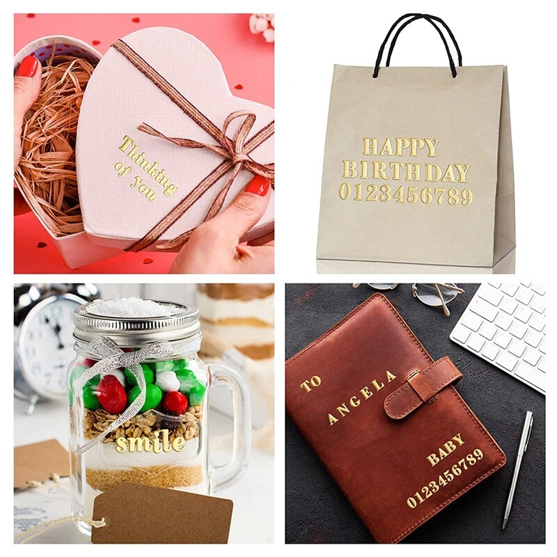 Pegatinas de letras pequeñas para números, autoadhesivas, prácticas, 18 hojas