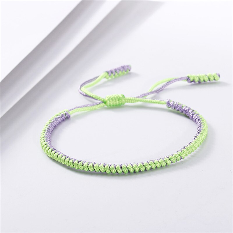 35 farben Tibetischen Buddhistischen Geflochtenen Seil Knoten Armbinde Charme Handgemachte Glück Weben Gewinde Armreifen Für Frauen Männer Modeschmuck