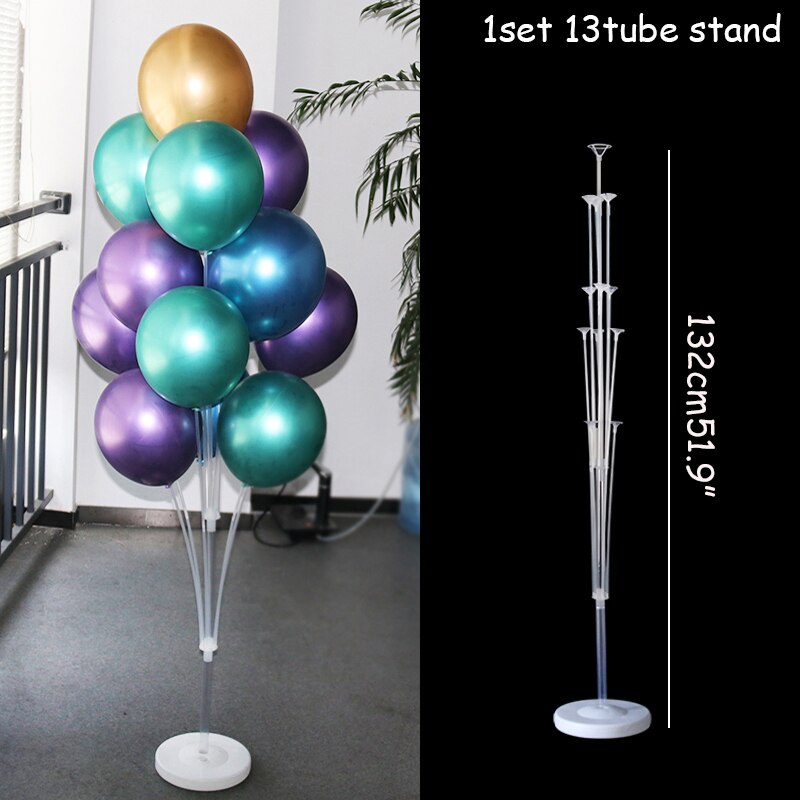 Ballon rond support ballons couronne anneau pour fête d'anniversaire décor fête enfants faveurs bébé douche fournitures décoration de mariage: 1sets 13 tube stand