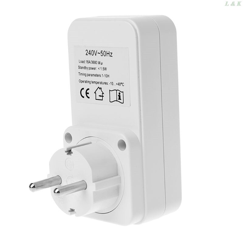 EU Plug Electricity Power Metering Socket 10Hr Timer Socket Countdown Intelligent Time Setting Swtich Timer Control Socket