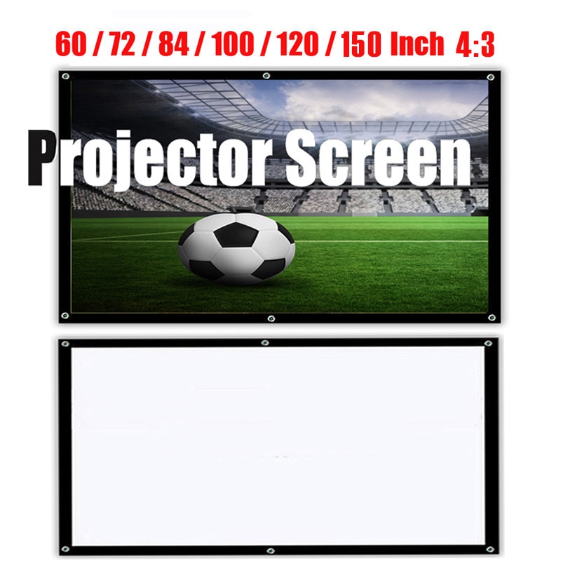 Portable HD 1080P Soft Projector Screen Matt White 4:3 Projector Screen Movie Cloth 60 72 84 100 120 150 Inch For Home Theater