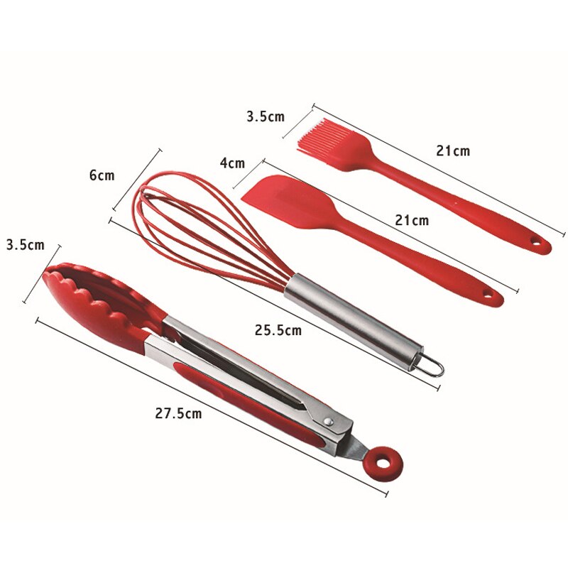 Kitchen Silicone Non-stick Cooking Spoon Spatula Ladle Egg Beaters Utensils Dinnerware Set Cooking Tools Accessories