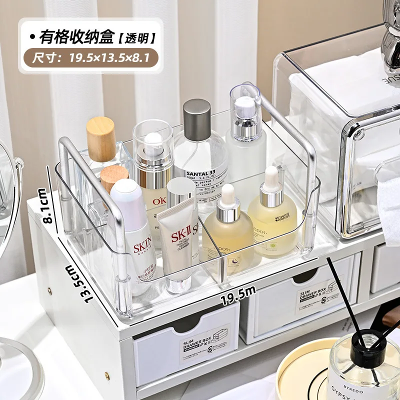 Caja de almacenamiento de escritorio para mascotas, cesta de alta apariencia para el hogar, sala de estar, cocina, aperitivos, cosméticos, papelería: Rojo