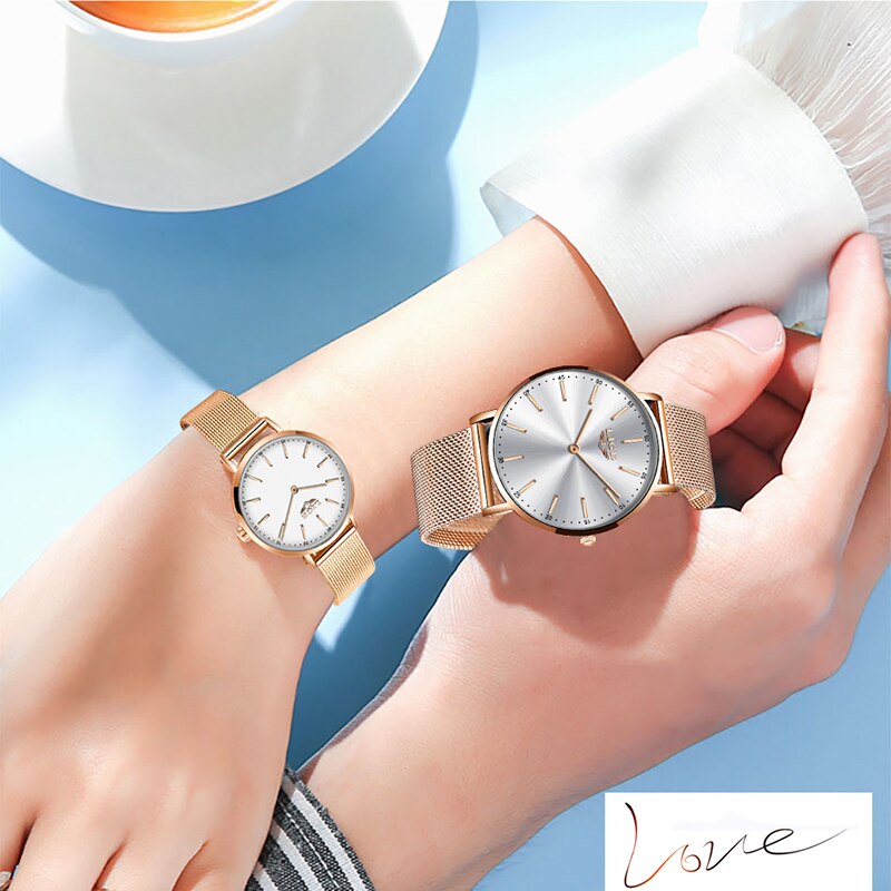 Par ure til elskere lige top mærke luksus kvarts ur vandtæt armbåndsur afslappet damer ur par kærlighed