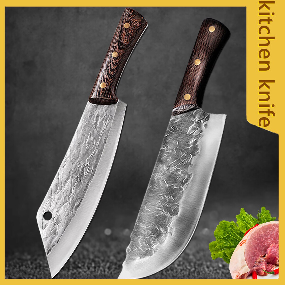 Chef Knife Professional Forged Knife Stainless Steel Kitchen Knife Set Butcher Cleaver Handmade Knife Handmade Set Knives Tools
