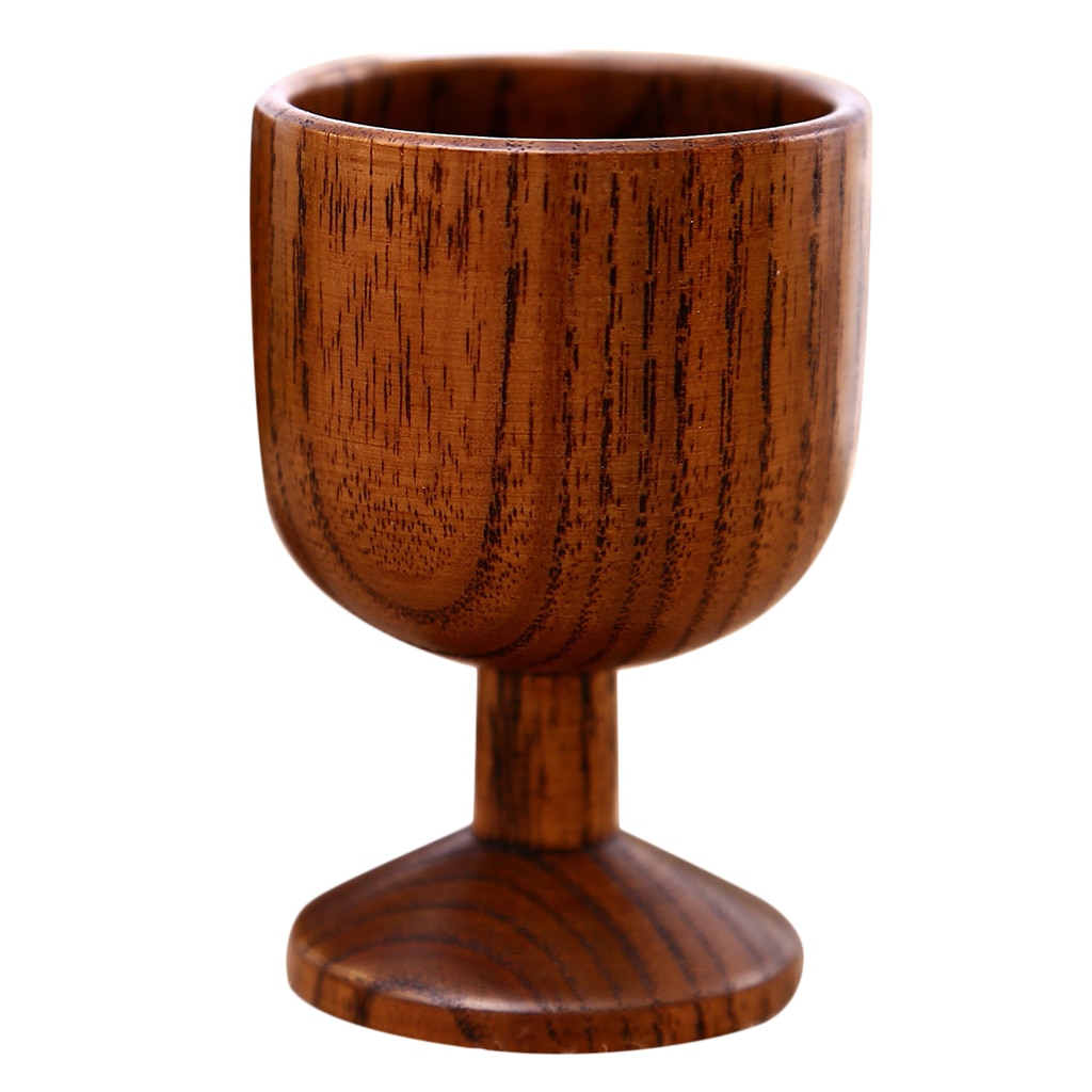 Wood Wooden Goblet Red Wine Cup Handmade Tea Cup Wedding Party Favor 7cm